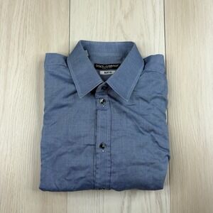 Dolce & Gabanna Martini Cotton Button Dress Shirt Men Size 16.5-42 Made In Italy